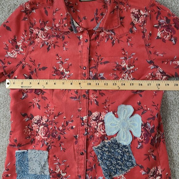 OOAK Magnolia Boho Indie Upcycled Art Jacket Western Country Gypsy Chic Women M - Picture 11 of 16